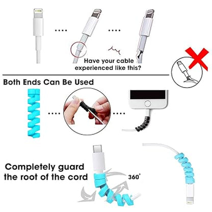 Cable Protector Pack of 25 – Flexible Spiral Wire Guard for Charger & USB Cables