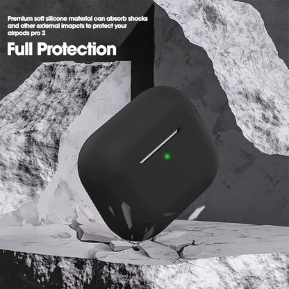 AIRPODS PRO 2 SILICON CASE [Soft Silicone Skin Case Cover Shock-Absorbing Protective Case with Keychain]