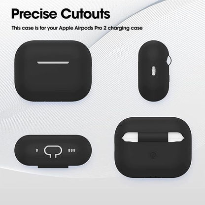 AIRPODS PRO 2 SILICON CASE [Soft Silicone Skin Case Cover Shock-Absorbing Protective Case with Keychain]