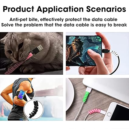 Cable Protector Pack of 25 – Flexible Spiral Wire Guard for Charger & USB Cables