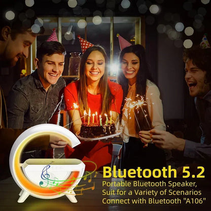 🔊 𝗚-𝗦𝗵𝗮𝗽𝗲 𝗠𝘂𝗹𝘁𝗶𝗳𝘂𝗻𝗰𝘁𝗶𝗼𝗻𝗮𝗹 𝗚𝗼𝗼𝗴𝗹𝗲 𝗦𝗽𝗲𝗮𝗸𝗲𝗿 𝘄𝗶𝘁𝗵 𝗟𝗘𝗗, 𝗪𝗶𝗿𝗲𝗹𝗲𝘀𝘀 𝗖𝗵𝗮𝗿𝗴𝗶𝗻𝗴, 𝟭𝟱𝗪 𝗙𝗮𝘀𝘁 𝗖𝗵𝗮𝗿𝗴𝗶𝗻𝗴, 𝗕𝗹𝘂𝗲𝘁𝗼𝗼𝘁𝗵, 𝗙𝗠 𝗥𝗮𝗱𝗶𝗼, 𝗥𝗚𝗕 𝗠𝘂𝘀𝗶𝗰 𝗦𝘆𝗻𝗰, 𝗮𝗻𝗱 𝗔𝘁𝗺𝗼𝘀𝗽𝗵𝗲𝗿𝗲 𝗟𝗮𝗺𝗽.