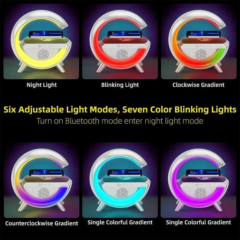 🔊 𝗚-𝗦𝗵𝗮𝗽𝗲 𝗠𝘂𝗹𝘁𝗶𝗳𝘂𝗻𝗰𝘁𝗶𝗼𝗻𝗮𝗹 𝗚𝗼𝗼𝗴𝗹𝗲 𝗦𝗽𝗲𝗮𝗸𝗲𝗿 𝘄𝗶𝘁𝗵 𝗟𝗘𝗗, 𝗪𝗶𝗿𝗲𝗹𝗲𝘀𝘀 𝗖𝗵𝗮𝗿𝗴𝗶𝗻𝗴, 𝟭𝟱𝗪 𝗙𝗮𝘀𝘁 𝗖𝗵𝗮𝗿𝗴𝗶𝗻𝗴, 𝗕𝗹𝘂𝗲𝘁𝗼𝗼𝘁𝗵, 𝗙𝗠 𝗥𝗮𝗱𝗶𝗼, 𝗥𝗚𝗕 𝗠𝘂𝘀𝗶𝗰 𝗦𝘆𝗻𝗰, 𝗮𝗻𝗱 𝗔𝘁𝗺𝗼𝘀𝗽𝗵𝗲𝗿𝗲 𝗟𝗮𝗺𝗽.