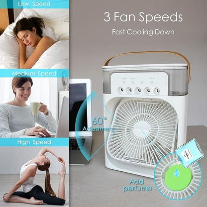 Portable 3 IN 1 Mini Air Conditioner With LED Lights & Humidifier