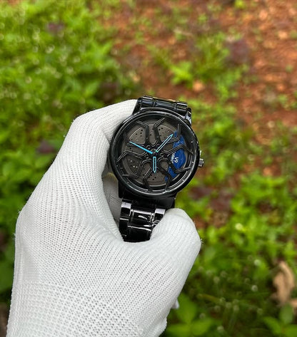 Spinning Car Wheel Watch
