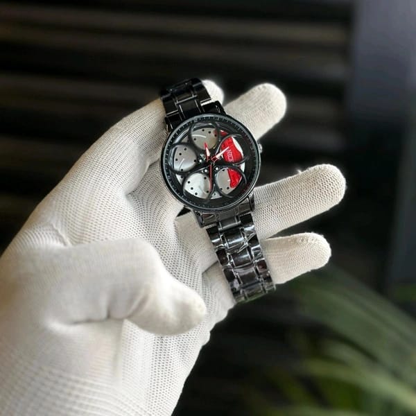Spinning Car Wheel Watch