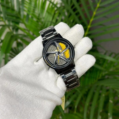 Spinning Car Wheel Watch