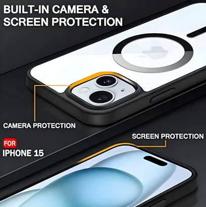 iPhone 15 MagSafe Transparent Case – Sleek Clear Back, Strong Grip & Drop Protection Design