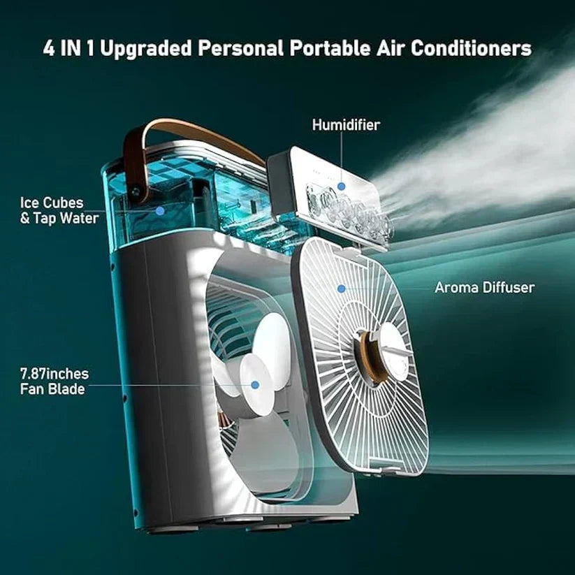 Portable 3 IN 1 Mini Air Conditioner With LED Lights & Humidifier